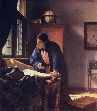 Johannes Vermeer Painting - El geógrafo barroco Johannes Vermeer